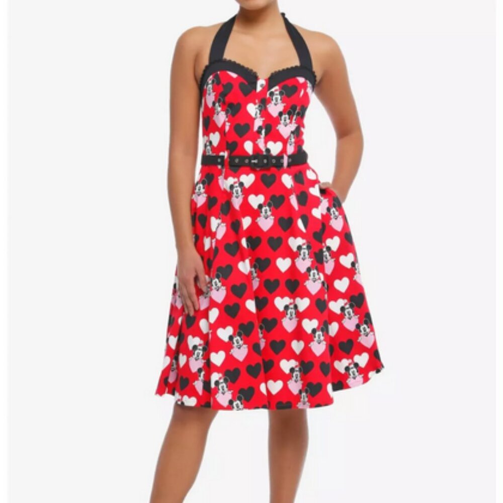 Her Universe Disney Mickey & Minnie ❤️ Retro Halter Dress Exclusive! Sz S NWT